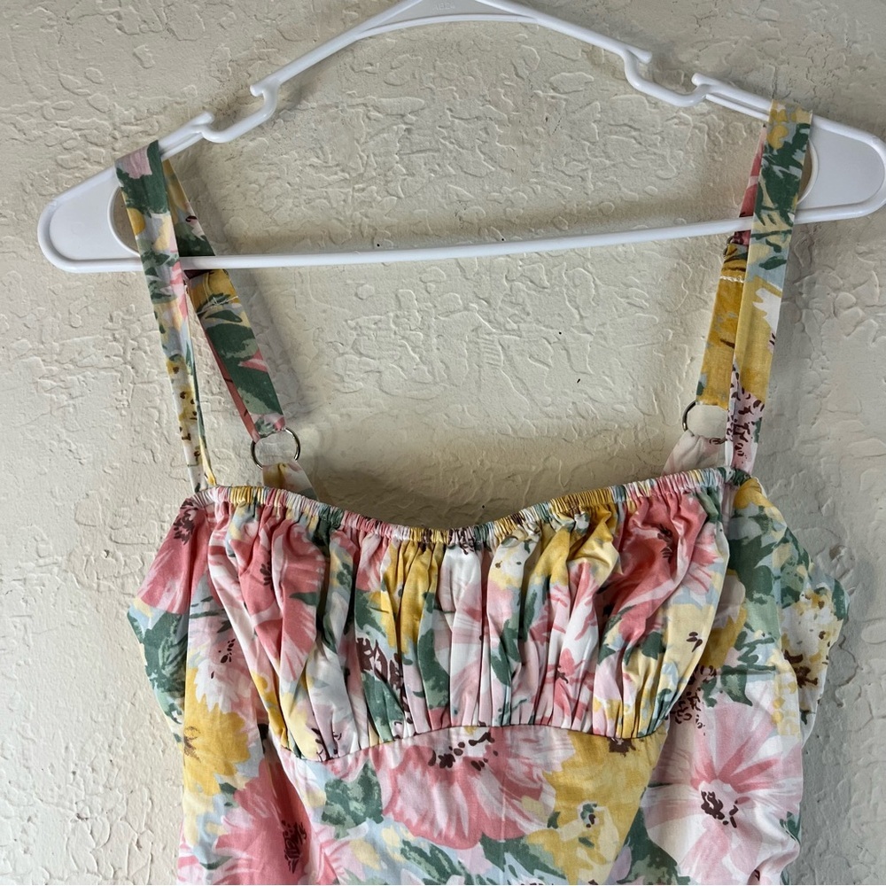 Selfie Leslie Provence Bloom Tiered Floral Mini Dress Multi Blush - Picture 4 of 13